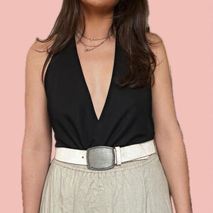 🧡 2 for 10$ Low-Cut Black Bodysuit – Vacation Ready